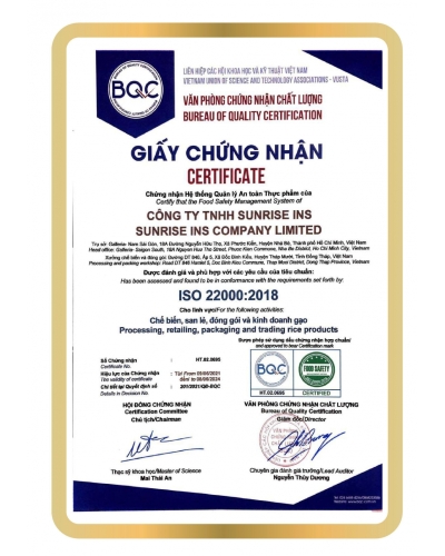 CERTIFICATES OF ISO 22000:2018